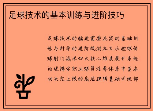 足球技术的基本训练与进阶技巧